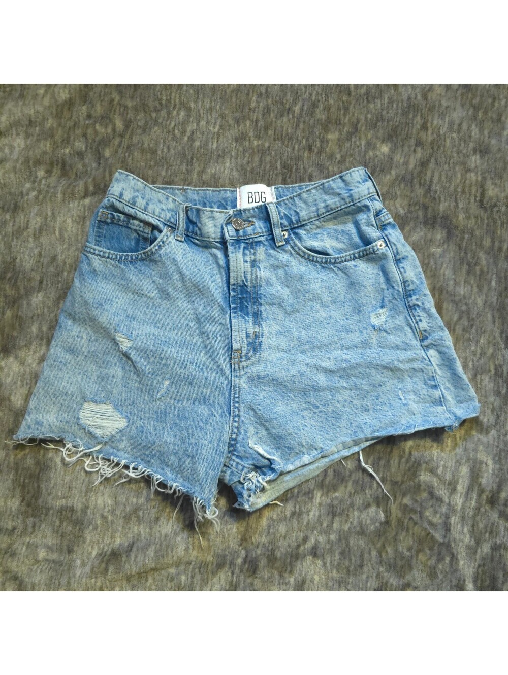 BDG Light Blue Distressed Denim Shorts Size 28
